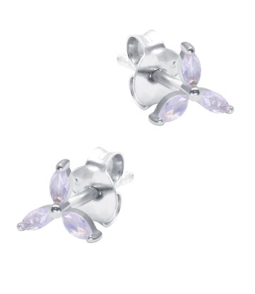 Little Three Petal Flower Silver Stud Earring STS-6210